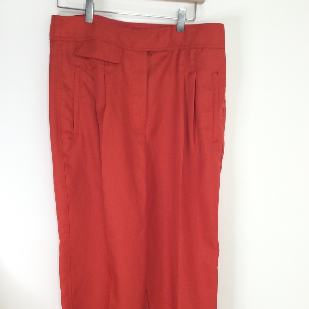 J Crew wide leg pants slacks Career red  poly 12